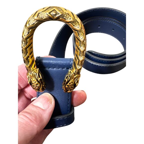 Gucci Dionysus Navy Leather Belt Sz 36\